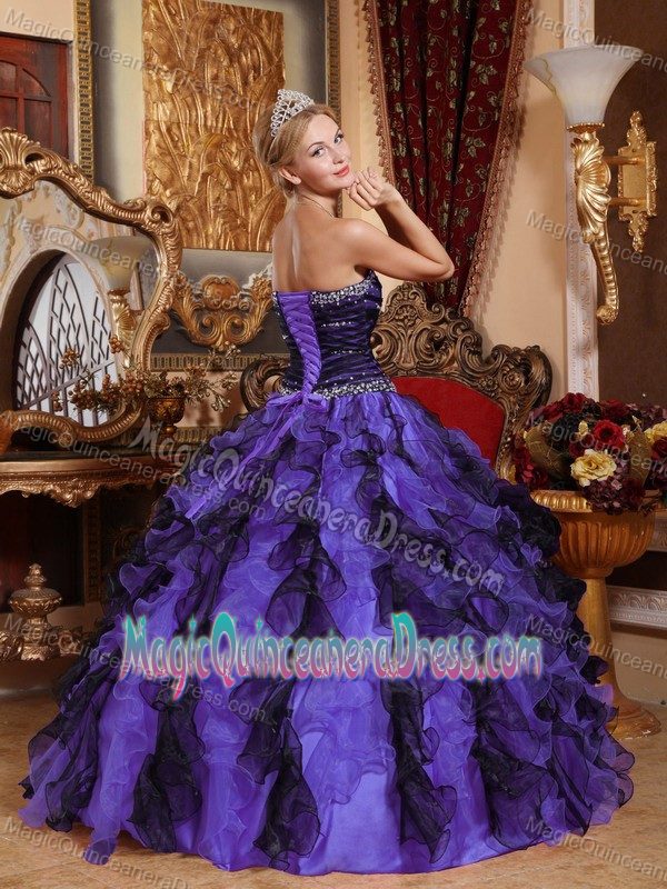 Multi-Color Sweetheart Beading and Ruffles Quinceanera Dress in Greensboro