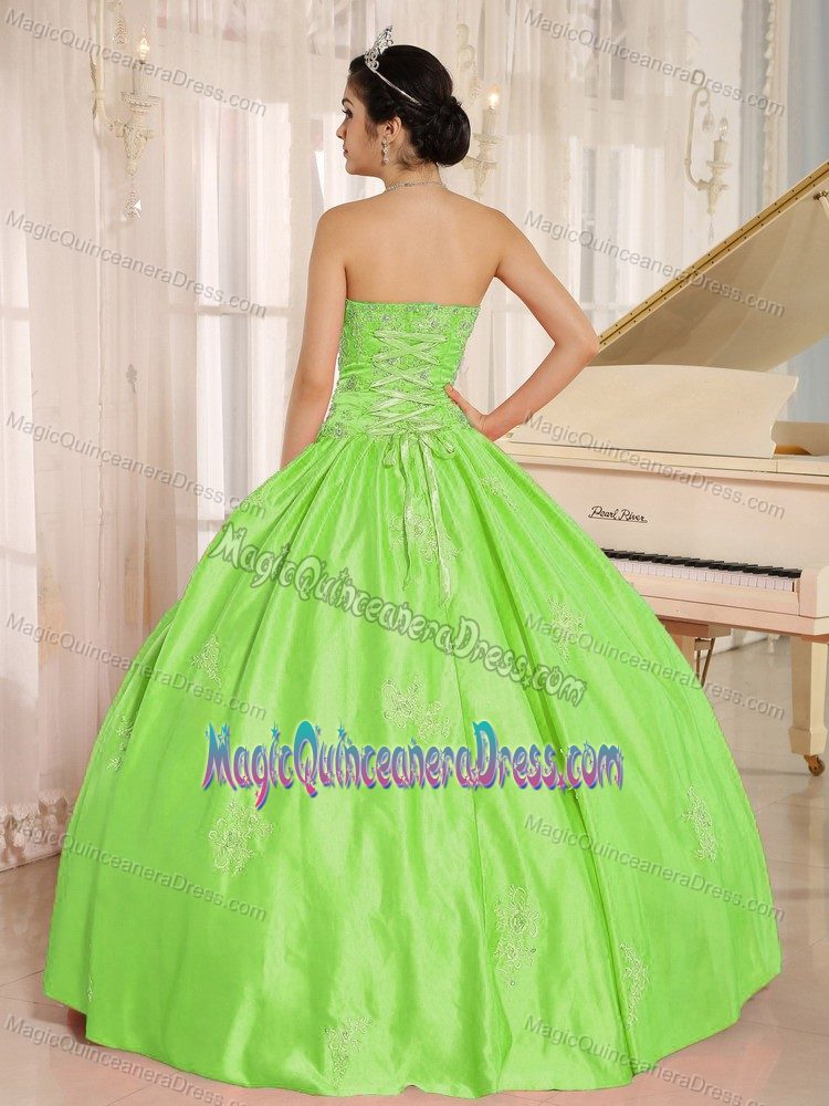 Yellow Sweetheart Full-length Sweet 16 Dresses with Embroidery in Branson