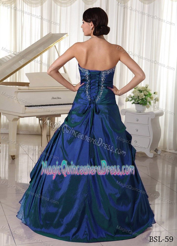 New Sweetheart Navy Blue Full-length Quinceanera Dress with Appliques