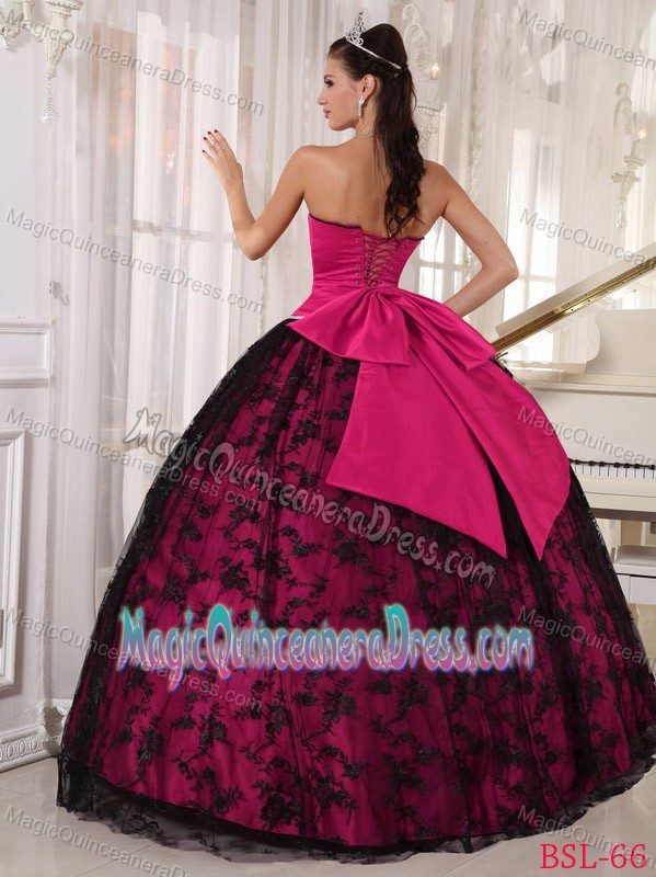Unique Hot Pink Sweetheart Appliqued Tulle Sweet 16 Dresses in Birmingham