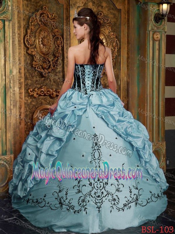 Cheap Embroidery and Pick Ups Ball Gown Quinceanera Gowns near Amboy