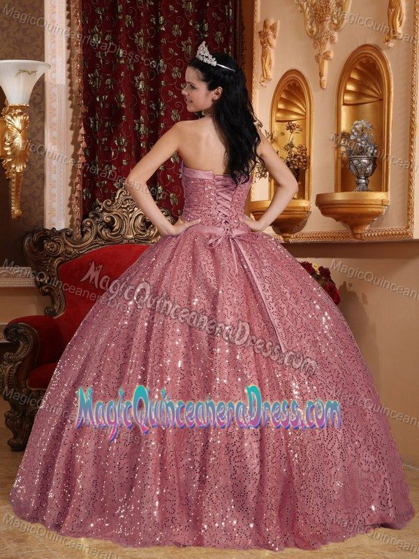 Sequins Over Skirt Ball Gown Quinceanera Gown near Anacortes for Quince