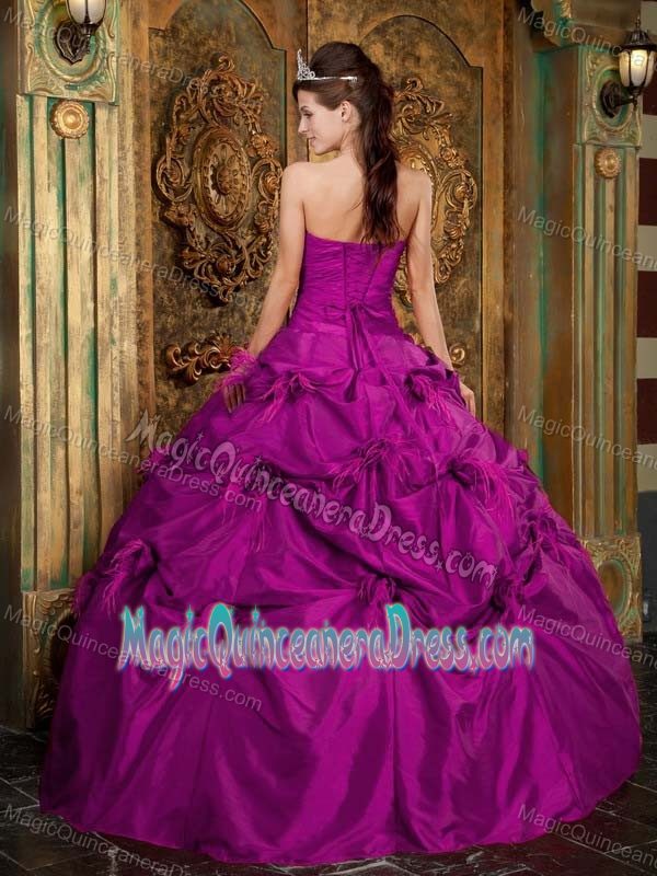 Handler Flowers Pick Ups Ruche and Sequins Dress For Quinceanera