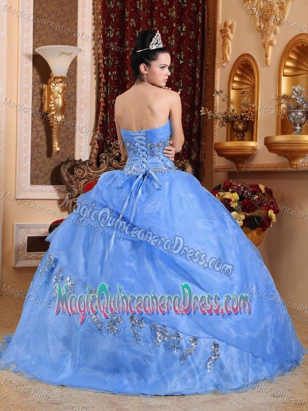 Purple Sweetheart Organza Quinceanera Dress with Beading in Mercedes Costa Rica