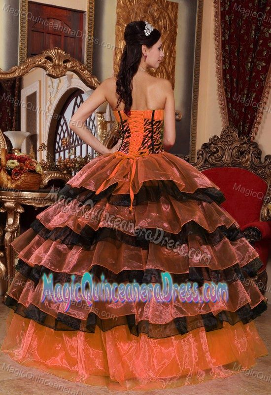 Multi-colored Sweetheart Quinceanera Dress with Ruffles in Heredia in Liberia