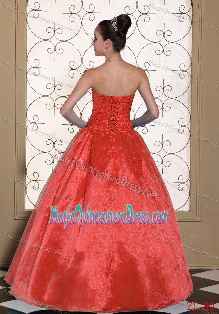 A-line Strapless Diamonds and Ruching Quince Dresses in Saint Albans