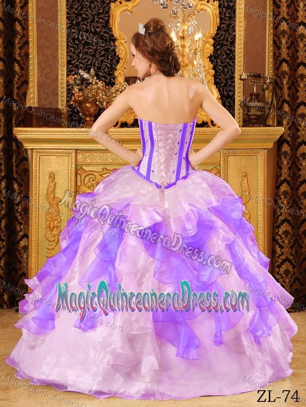 Multi-color Ruffles and Embroidery Quinceaneras Dress near Port Ludlow