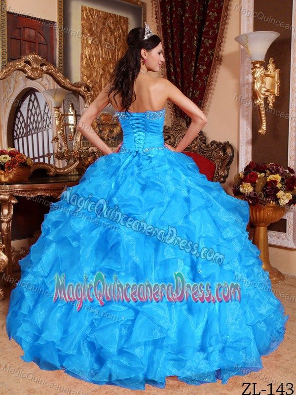Diamonds and Ruffles Decorated Quince Dresses with Ruching in Puyallup