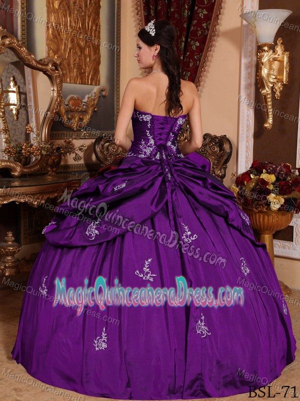 Purple Pick Ups and Appliques Decorated Dress for Quince near Shelton