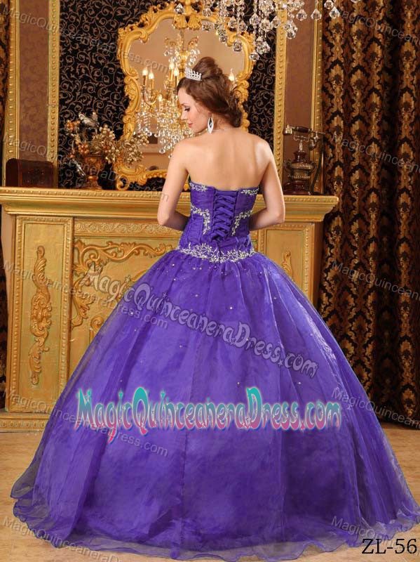 Paillettes and Embroidery Sweetheart Purple Sweet 16 Dresses in Richland