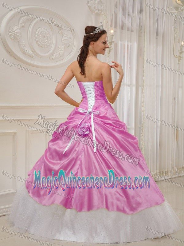 Lilac and Purple Strapless Floor-length Taffeta and Tulle Beading Quinceanera Dress