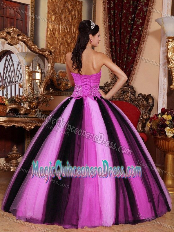 Clearance Multi-colored Sweetheart Tulle Beading Quinceanera Dress Floor-length