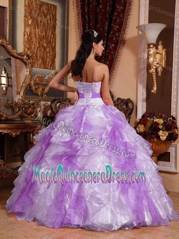Multi-colored Sweetheart Beaded Sweet 16 Dresses with Ruches in Pereira