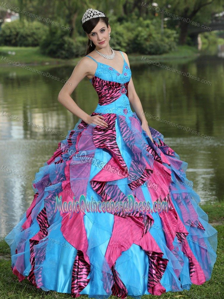 Organza Beaded Colorful Quinceanera Gown Dress in North Carolina