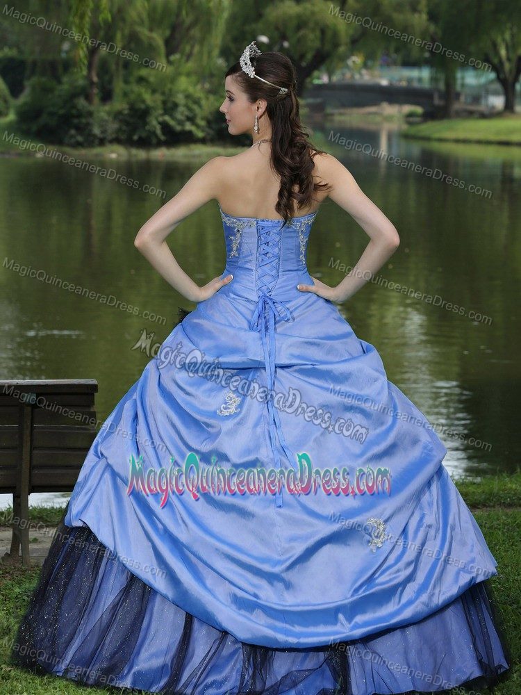 Light Blue Taffeta Custom Made Quinceanera Gown Dress in Pereira Colombia