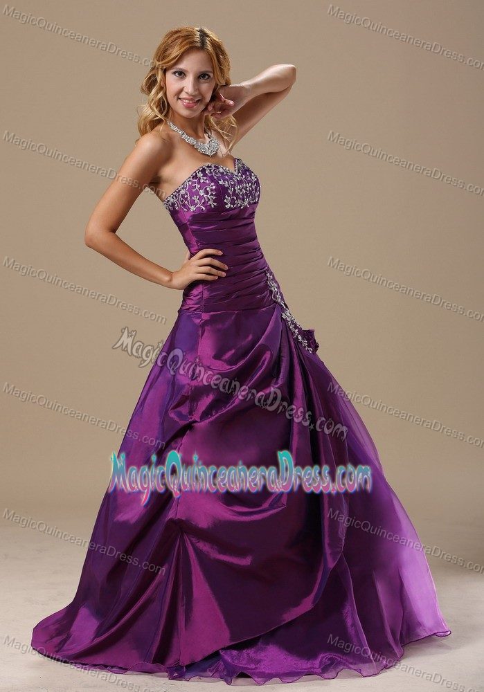 Appliqued Ruched Sweet Sixteen Quinceanera Dresses in Green Bay WI