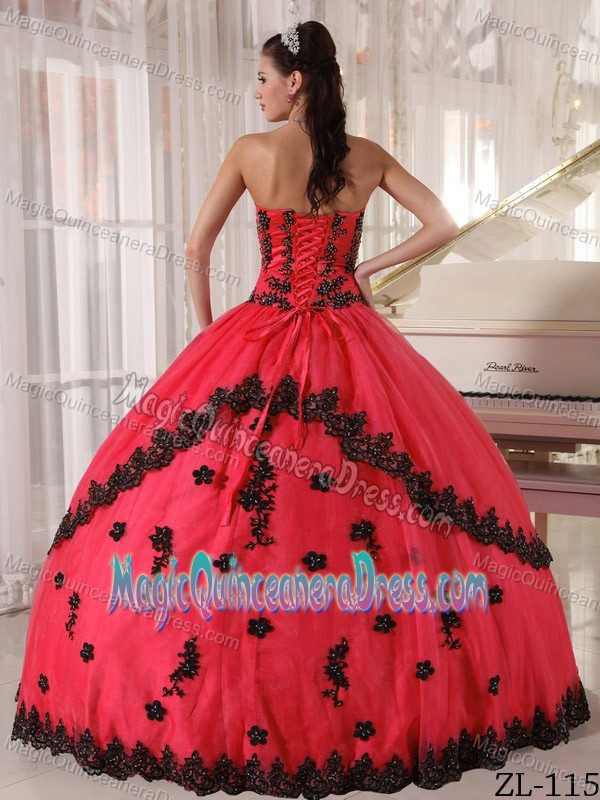 Strapless Floor-length Quinceanera Dress with Appliques in Vallenar Chile
