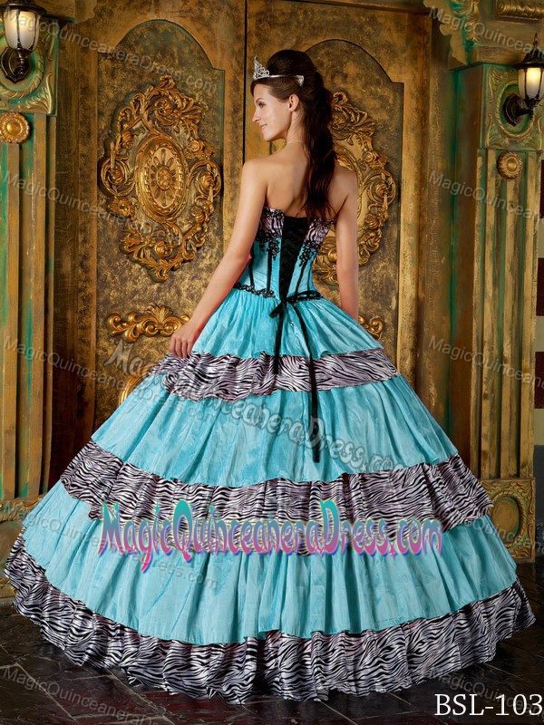 Sweetheart Zebra Quinceanera Gown Dress with Ruffles in Chantilly VA