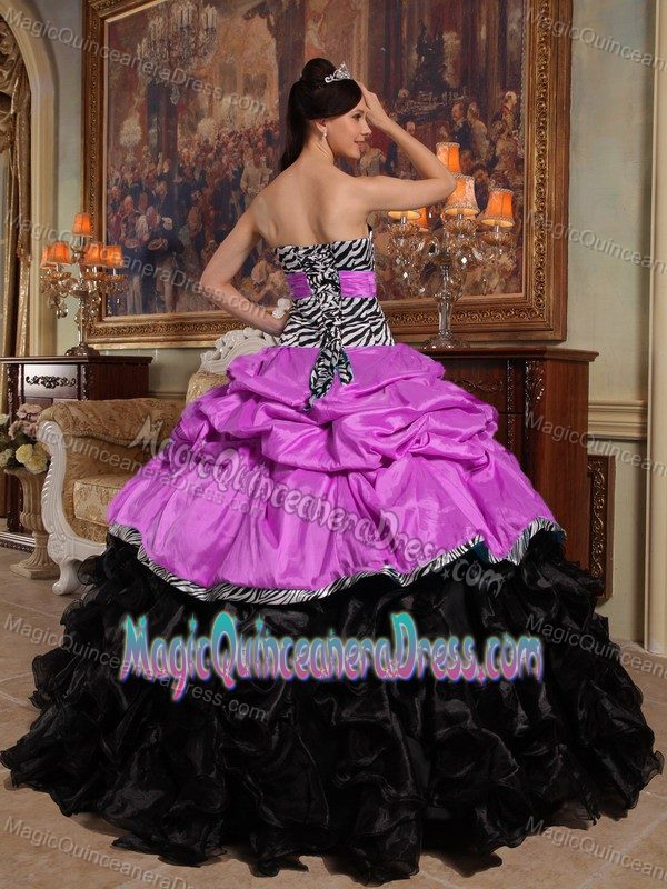 Hot Pink Ball Gown Floor-length Pick-ups Quinceanera Gowns in UK