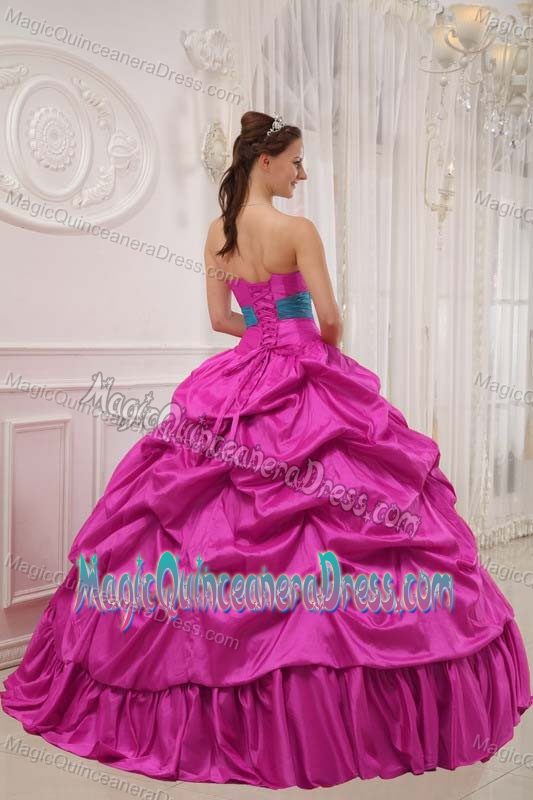 Hot Pink and Blue Ball Gown Floor-length Dresses Of 15 in Costa Rica