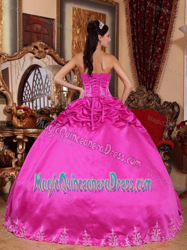 Lovely Hot Pink Strapless Quinceanera Dress in Alajuelita Costa Rica
