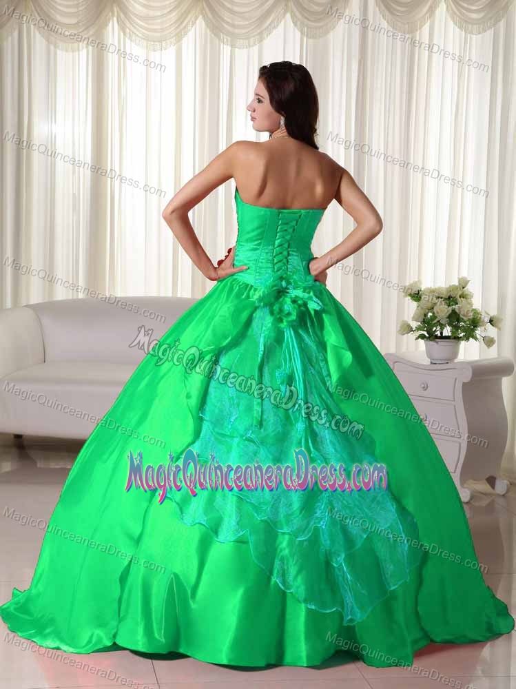 Bright Green Strapless Full-length Quinceanera Gown Dresses in Las Vegas