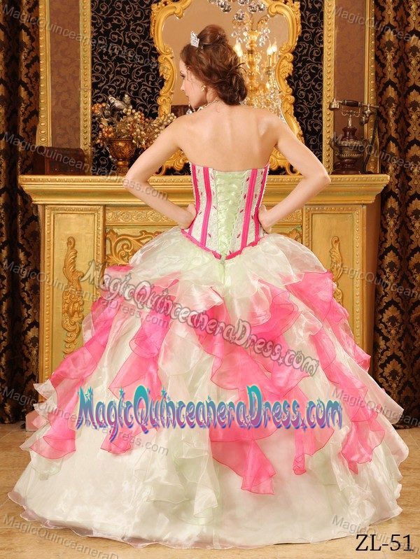 Multi-color Sweetheart Long Quinceanera Gowns with Embroidery in Elgin