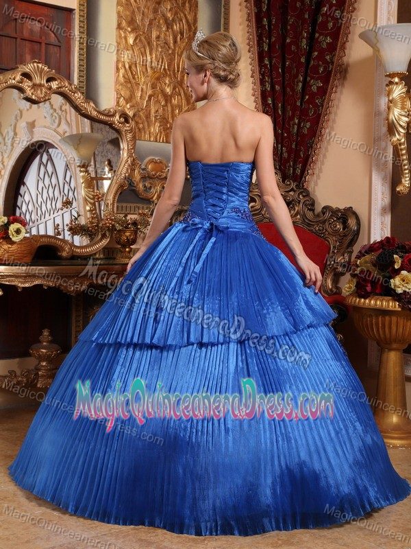 Royal Blue Sweetheart Quinceanera Dress with Pleats and Appliques in Princeton
