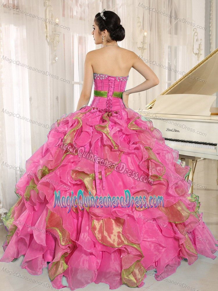Multi-color Sweetheart Quinceanera Gown Dresses with Ruffles in Fairfield