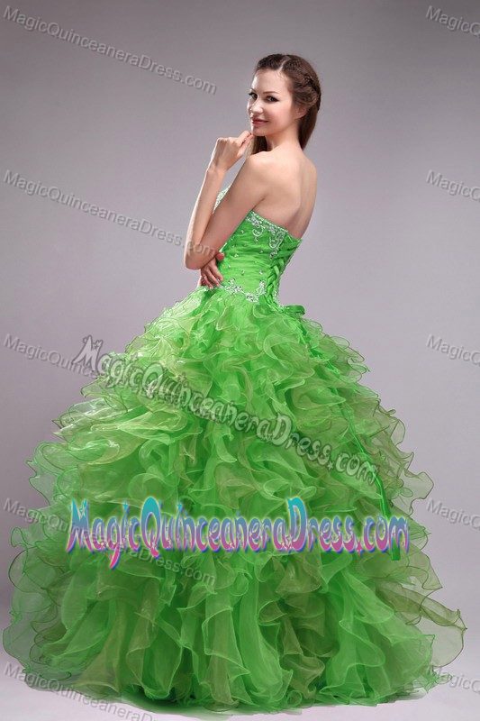 Dreamy Organza Sweetheart Floor-length Dress for Quinceanera with Ruffles