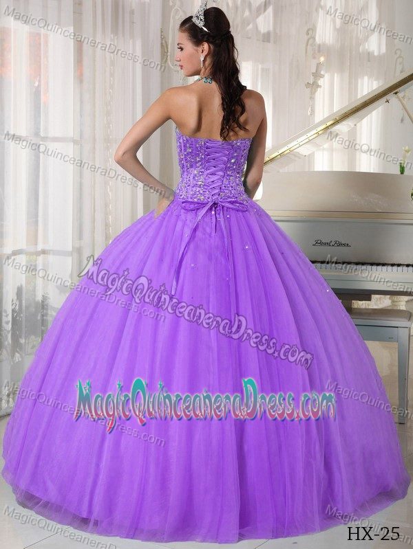Sweetheart Purple Quince Dresses in Floor-length with Beading in Alameda