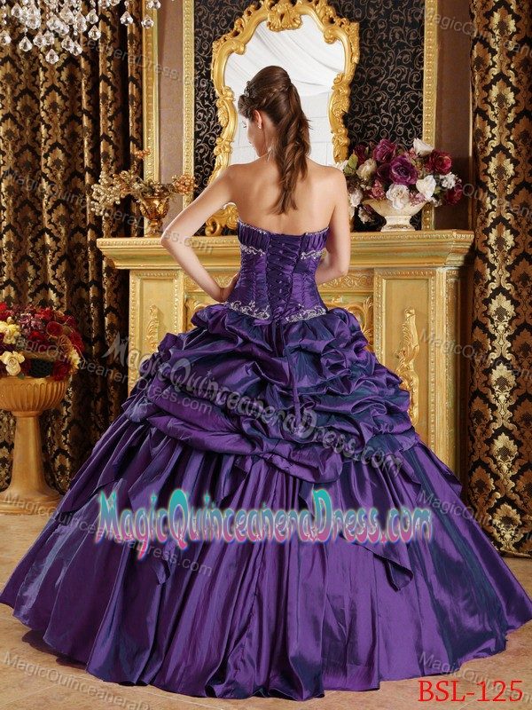 Eggplant Purple Strapless Quinceanera Gown Dress with Pick-ups in Akron