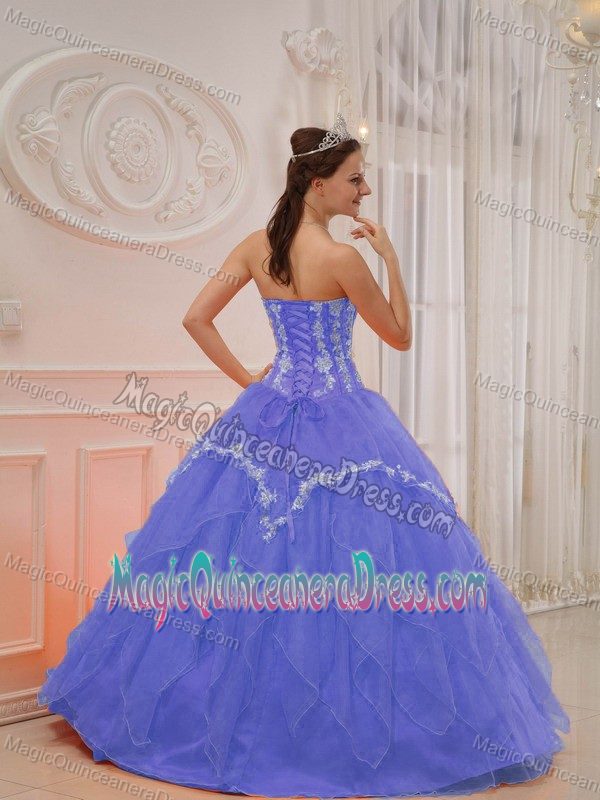 Sweetheart Appliqued Lavender Sweet 16 Dresses with Ruffles in Conyers