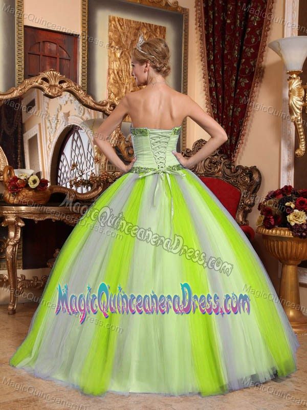 Muti-color Sweetheart Beaded Exquisite Tulle Sweet 15 Dresses in Bridgeport