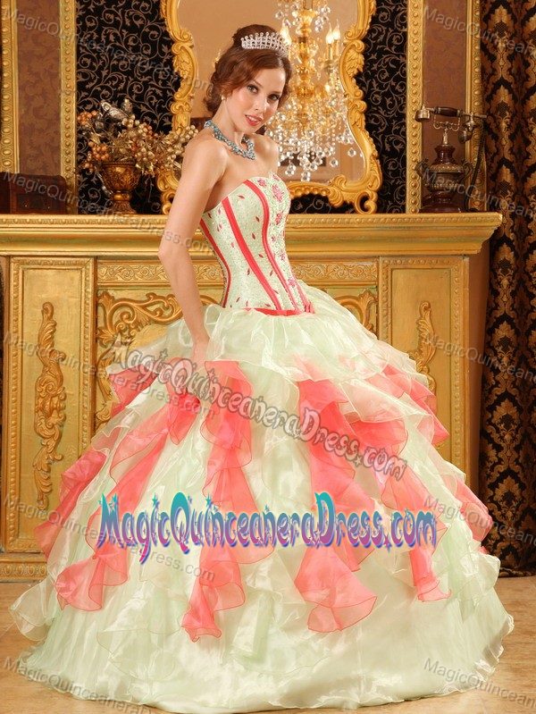 Ruffled Multi-color Bodice Puffy Quinceanera Gown Dresses near Beckley