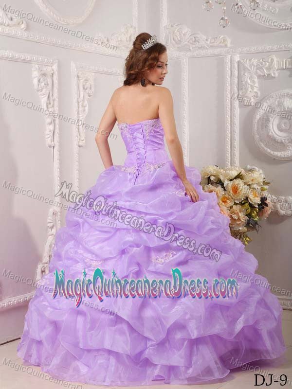 Appliques and Pick Ups Lilac Ball Gown Quinceanera Dresses in Centralia