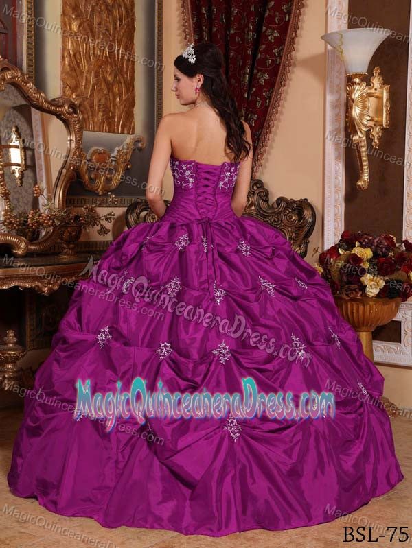 Beading Embroidery and Pick Ups Puffy Quinceanera Dress near Sequim