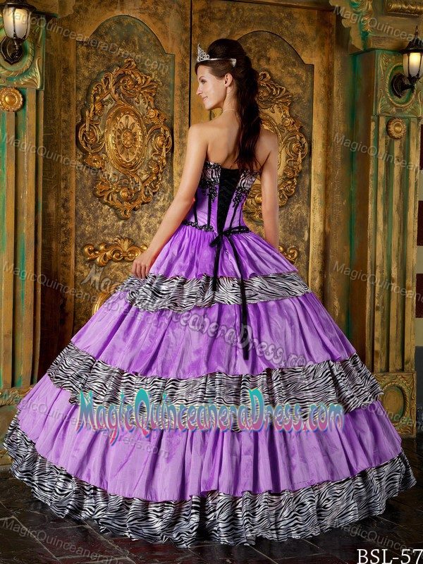 Multi-color Ruffled Layers Zebra Quinceaneras Dress in University Place