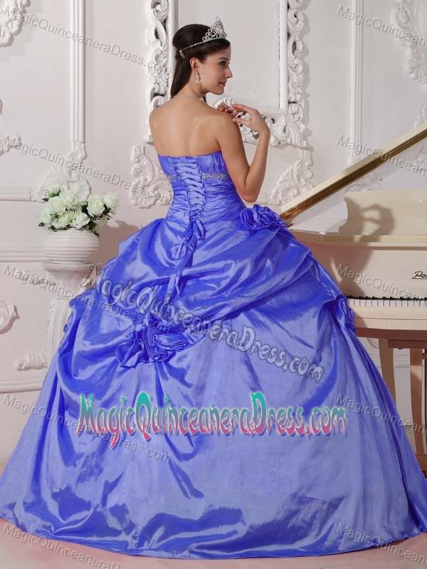 Affordable Sweetheart A-line Quinceanera Dresses in Blue with Ruching