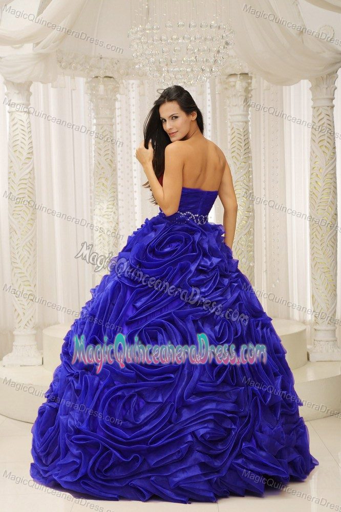 Sapphire Blue Sweetheart Princess Quinceanera Dress with Ruffles in Hilo