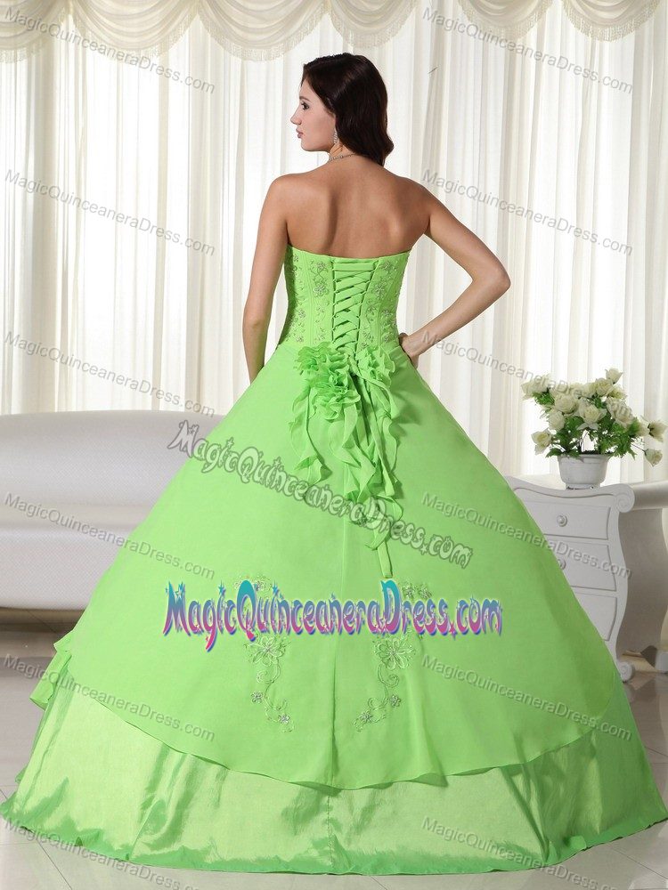 Sweetheart Chiffon Beaded Quinceanera Dress Spring Green in Houston