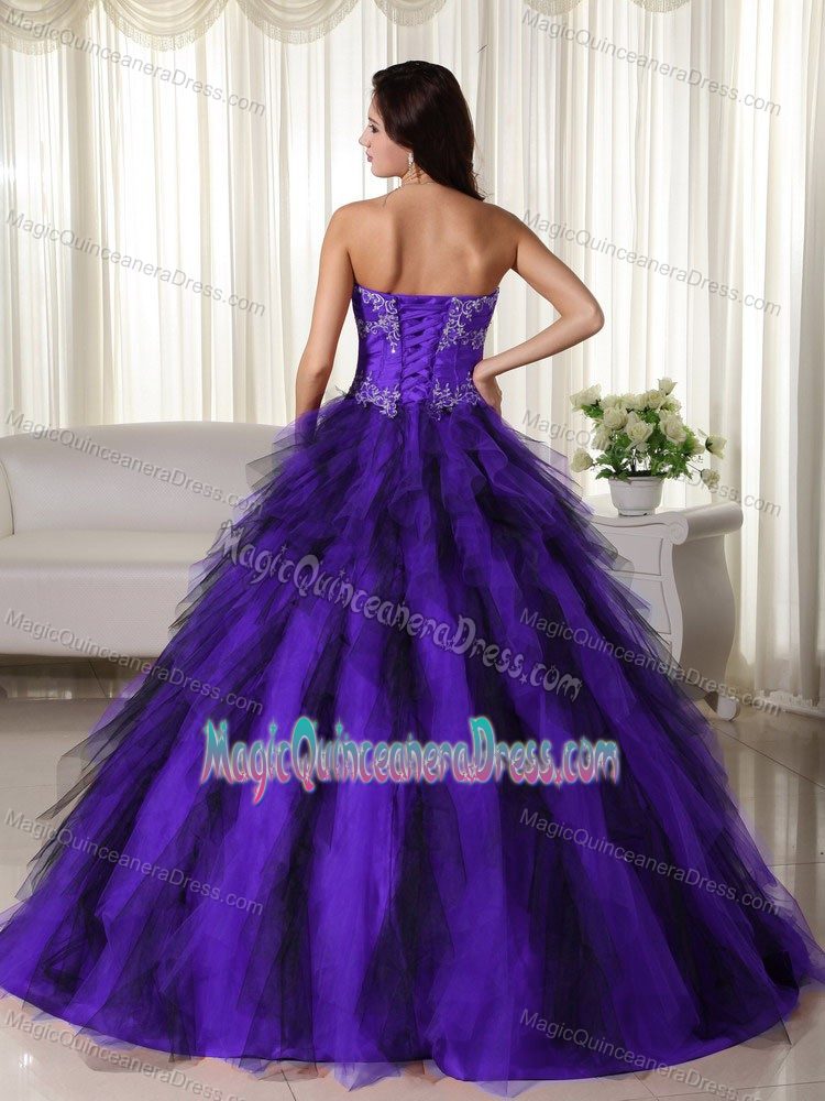 Strapless Floor-length Appliqued Quinceanera Dresses in Purple in Norfolk