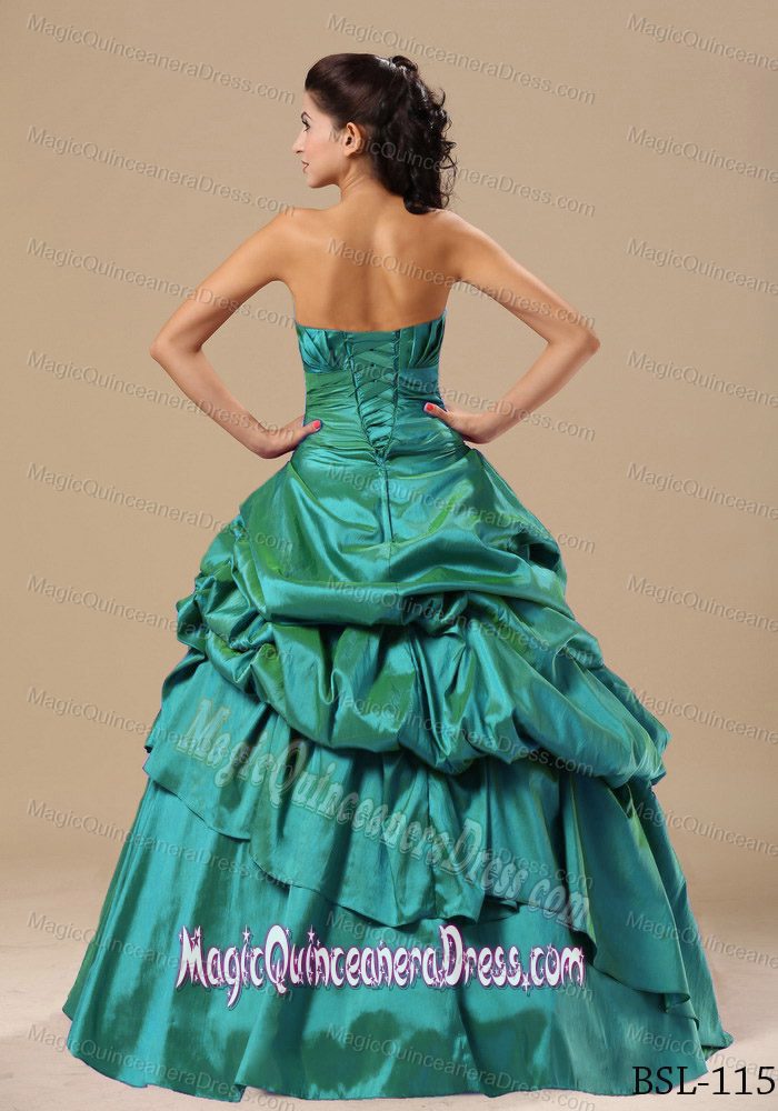 Appliques Decorate Bodice Strapless Pick-ups Sweet Sixteen Dresses in Dedham
