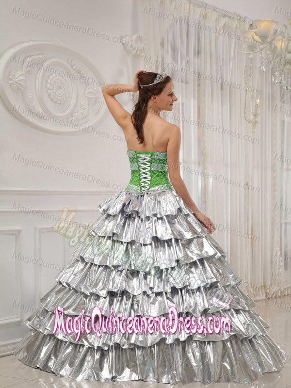 A-line Strapless Floor-length Quinceanera Dress with Beading in Libertad