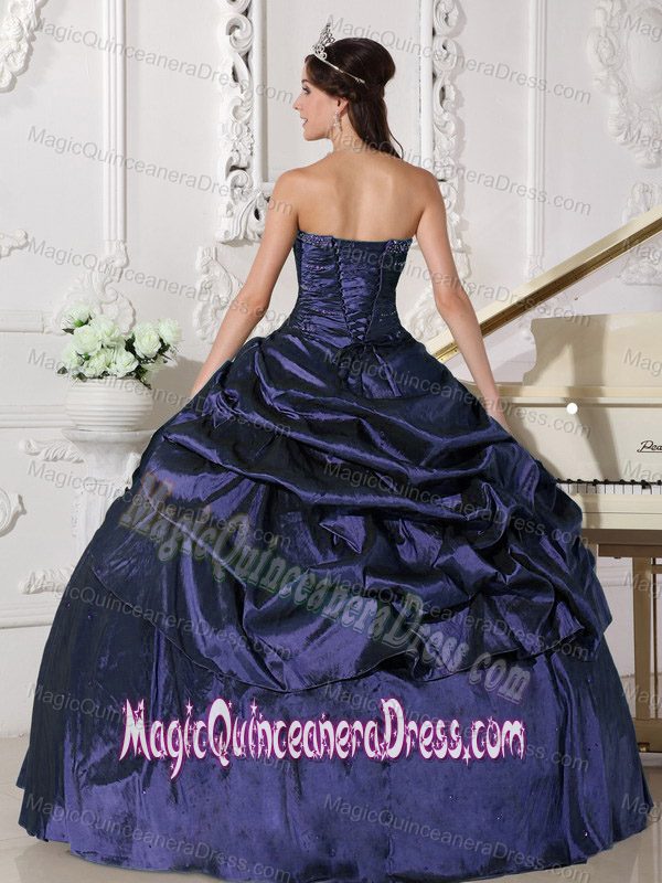 Purple Strapless Floor-length Quinceanera Dress with Beading in San Justo
