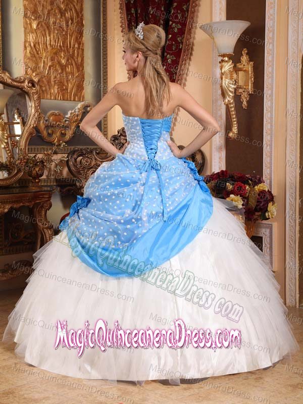 Strapless Taffeta and Tulle Hand Flowery Quinceanera Dress in Temperley