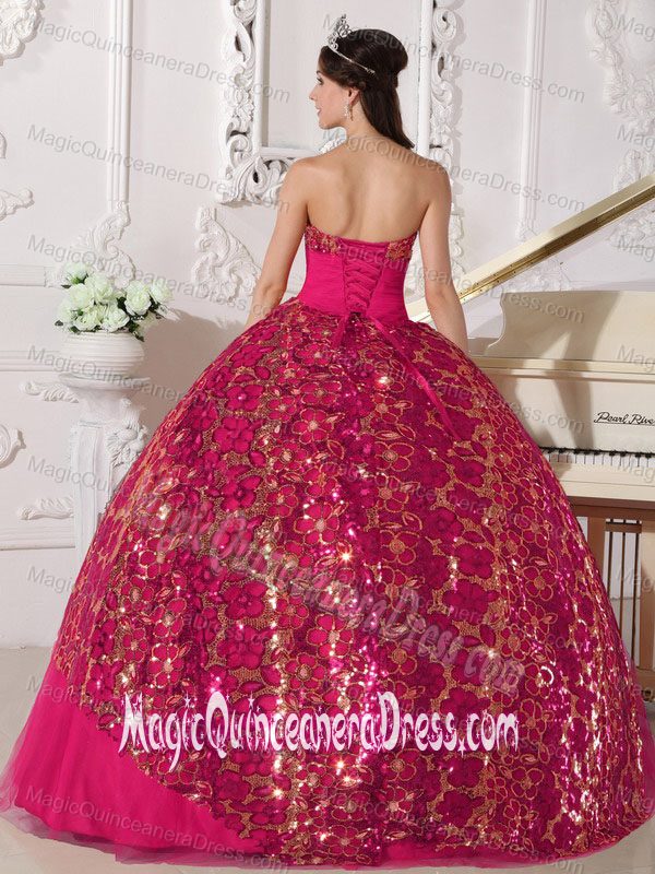 Red Strapless Tulle Beaded Ruched Dresses For Quince in Portland