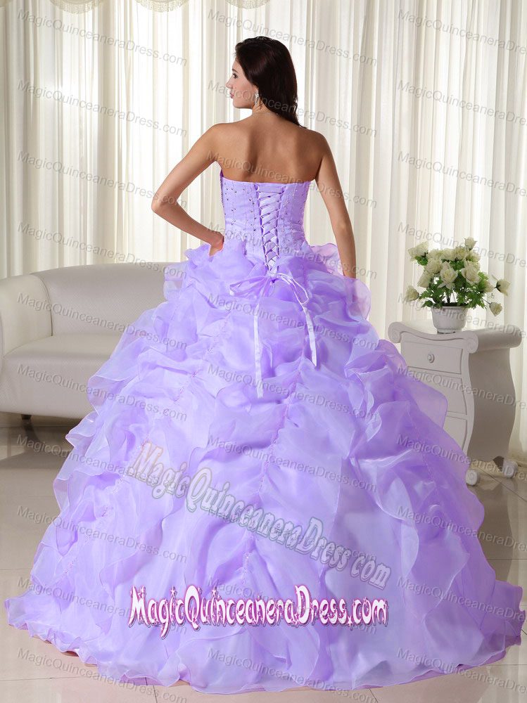 Strapless Organza Lilac Quinceanera Dress with Beading in Castelar Argentina