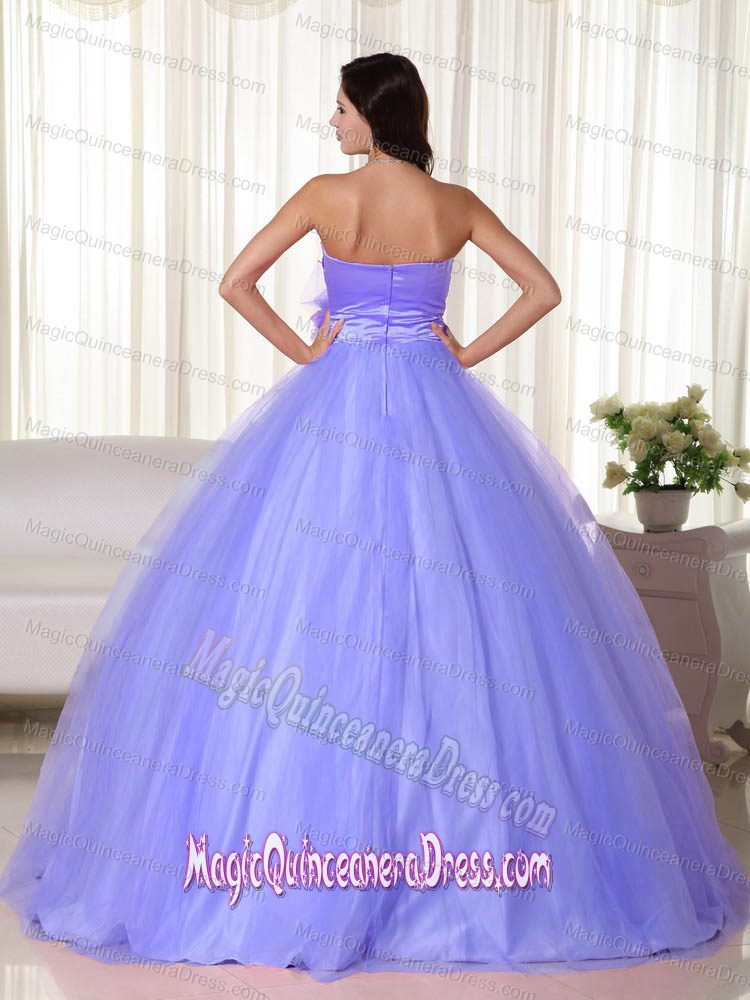 Lilac Sweetheart Floor-length Tulle Quinceanera Dress with Beading