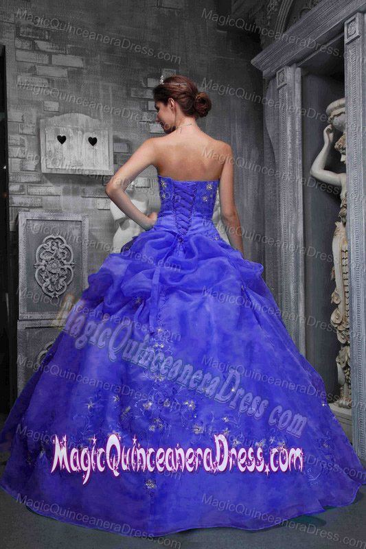 Royal Blue Strapless Gorgeous Senior Quinceanera Dress with Appliques in Claremont